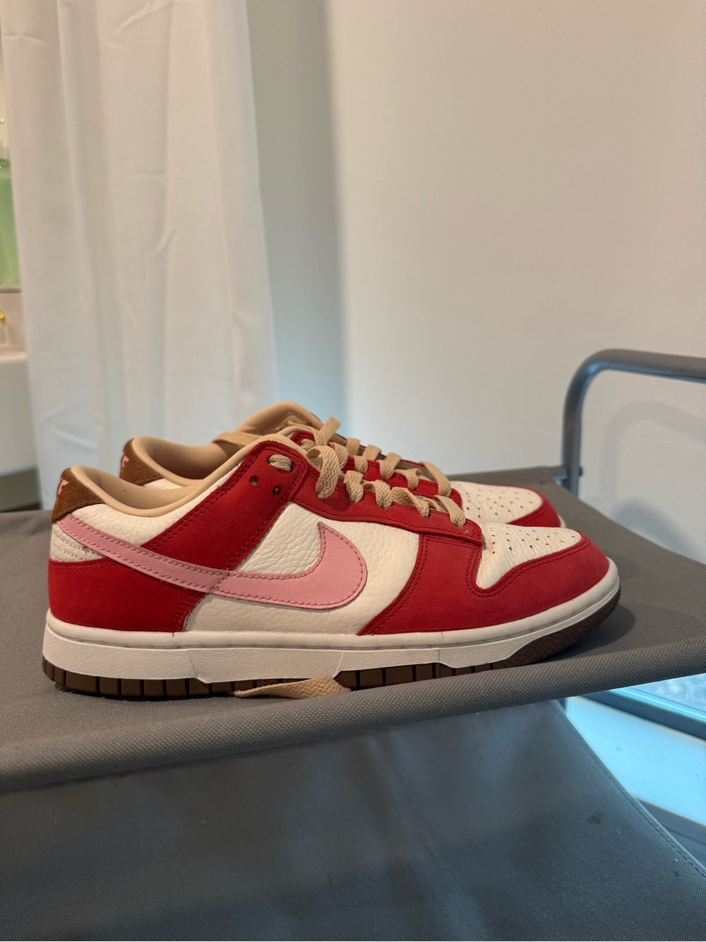 Nike Dunk Low Red Pink Cream Leather Sneakers